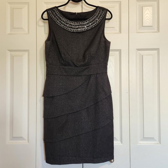 LAURA Black Cocktail Tiered Dress in size 10 - Picture 1 of 8